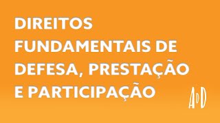 Direitos fundamentais de defesa prestação e participação [upl. by Ahsyak]