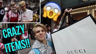 BUYING THE CRAZIEST HYPEBEAST ITEMS IN NYC GUCCI JORDANS ETC [upl. by Aidekal]