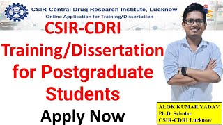 Get a TrainingDissertation at CSIRCDRI for Postgrads  Apply Today [upl. by Limemann]