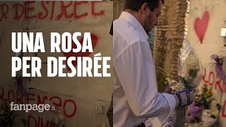 Desirée Mariottini Matteo Salvini torna a San Lorenzo e lascia rosa in ricordo per la ragazza morta [upl. by Ki]