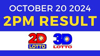 2pm Lotto Result Today October 20 2024  PCSO Swertres Ez2 [upl. by Conway]