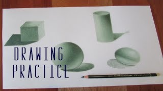 How To Practice Colored Pencil Technique  Drawing Cube [upl. by Cope]