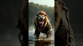 Crocodile x Lion animals fusion animalfusion shortvideo [upl. by Yllut]