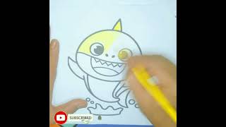 Mewarnai Baby Shark yang Imut shorts coloringlearning learncoloring [upl. by Lipfert]