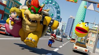 Pacman and Mario go to town to save the princess from Bowser [upl. by Nevak941]