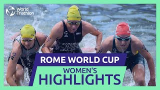 Race Highlights  2024 ROME WORLD TRIATHLON CUP  Women [upl. by Sihonn]