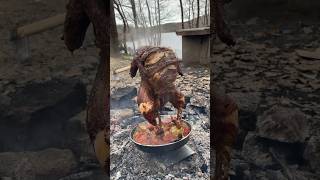 🐓 Chicken cooked in a tin😋 Teneke de pişmiş Tavuk🪵shortsvideo camping nature [upl. by Nwahc]