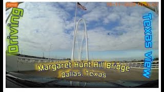 Driving Margaret Hunt Hill Bridge Dallas TX to Margaret McDermont Bridge Dallas TX [upl. by Elfie]