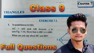 Class 9 Ex 71 Triangles Q1 to Q10  Class 9 Chapter 6 NCERT  CBSE [upl. by Ednihek]