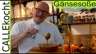 Braune Soße zum Gänsebraten kochen Anleitung und Rezept [upl. by Artenehs]