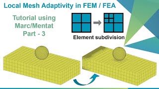 Local Mesh Adaptivity in FEM  Contact body example  MarcMentat tutorial 33 [upl. by Couq]