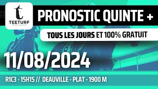 Pronostic teeturf PMU Quinté du jour GRATUIT  11 AOUT 2024  R1C3  15h15  Deauville [upl. by Nilek642]