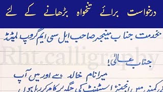 Application for salary increase  درخواست برائے تنخواہ بڑھانے کے لئے  urdu application [upl. by Lorien]