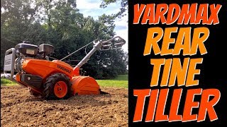 YARDMAX YT4565 Dual Rotating Rear Tine Tiller [upl. by Rianna]