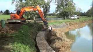 Stabilisation des berges du lac de Messancy 2013 [upl. by Naji992]