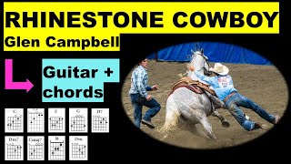 RHINESTONE COWBOY  easy guitar  Glen Campbell [upl. by Proudfoot857]