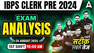 IBPS Clerk Analysis 2024  IBPS Clerk 1st Shift Analysis  Asked Questions amp Expected Cut Off [upl. by Creamer]