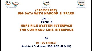 UNIT  1HDFS FILE SYSTEM INTERFACE THE COMMAND LINE INTERFACE [upl. by Yule568]