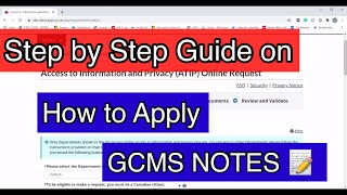 Step by Step Guide on HOW TO APPLY GCMS NOTES  Know the status of your PR application ATIP Request [upl. by Dianemarie]