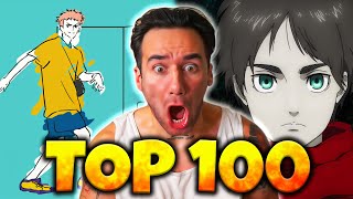 TOP 100 MOST LISTENED ANIME ENDINGS OF ALL TIME🔥  REACTION [upl. by Ward]