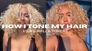 How I tone my hair using Wella t18 and t11 [upl. by Oeniri456]