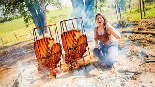 FIZ COSTELA DE CHÃO RECHEADA NA FAZENDA [upl. by Menis]