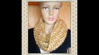 CUELLO TEJIDO CON EL PUNTO POPCORN A CROCHET [upl. by Stroup]