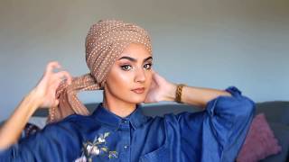 Simple turban tutorial with Roua [upl. by Arahsit]