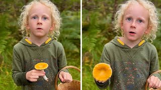 Young nature explorer impressively identifies edible Russula mushroom [upl. by Stephen]