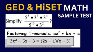 Pass GED amp HiSET Math Test  2024 GED or 2024 HiSET Test Prep [upl. by Noirb]