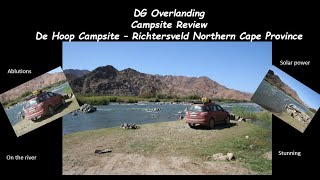 DG Overlanding campsite review  De Hoop Campsite  Richtersveld On the River Solar Power  Lovely [upl. by Johnath]