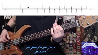 For Whom The Bell Tolls by Metallica  Bass Cover with Tabs PlayAlong [upl. by Anaylil221]