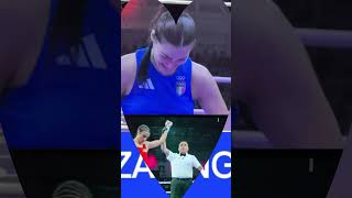 Olimpiadi Paris Boxe femminile Angela Carini si ritira dopo 46 secondiForza Angela ❤️❤️ [upl. by Revkah]