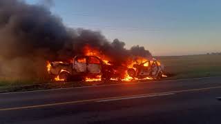 Grave accidente en la Ruta 5 dos fallecidos y dos heridos [upl. by Tibbs290]