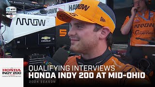 Drivers PostQualifying Reaction  2024 Honda Indy 200 at MidOhio  INDYCAR [upl. by Melessa]