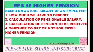 EPFO EPS95 Higher Pension Calculated on Actual Salary All Calculations you need to KnowOpt or Not [upl. by Olwena]