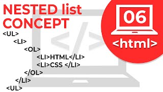 6 Nested Ordered list amp Unordered list in HTML  Web Development Tutorials [upl. by Ynamreg]