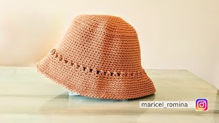 Sombrero Unisex facil crochet paso a paso hat easy  chapéu crochê  gorro ganchillo bucket DIY [upl. by Enert]