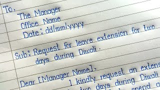 Leave Application For Office  Request For Leave Extension During Diwali  MM Handwriting [upl. by Hausmann]