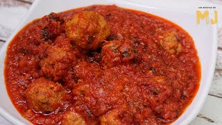 Albóndigas en salsa de tomate  Sin freír y llenas de sabor [upl. by Hunsinger68]