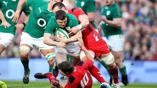 Scott Williams introduces himself to Brian ODriscoll  Ireland v Wales 8th February 2014 [upl. by Oeflein]