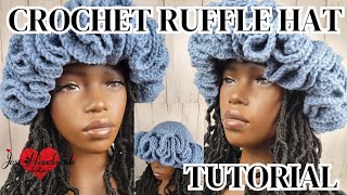 Crochet Ruffle Hat tutorial  Beginner Friendly [upl. by Akcirre]