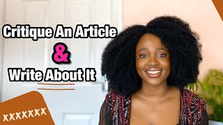 How To Critique An Article amp Write About It Write An Articles Critique [upl. by Airemat]