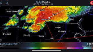 Violent Hornersville MO Tornado Radar Loop [upl. by Sexton323]