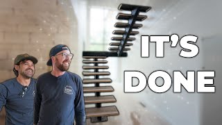 THE INSTALL  Giant Mono Stringer Staircase Build Part 3 [upl. by Llehcim]