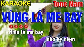 ✔ VÙNG LÁ ME BAY Karaoke Tone Nam  Karaoke Mai Phạm [upl. by Arymat]