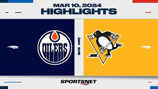 NHL Highlights  Oilers vs Penguins  March 10 2024 [upl. by Yblok]