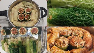 Stuffed zucchini and savoy cabbage  Vegetables  yemek TarifleriDolma Tarifleri [upl. by Nilreb]