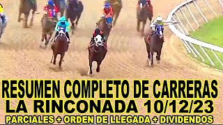 RESUMEN MAS COMPLETO DE CARRERAS HIPICAS 10dic LA RINCONADA 101223 [upl. by Howlend613]