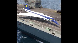 Crazy Takeoff Supersonic Concorde BOAC from Aircraft Carrier [upl. by Lemak]